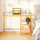 Modern Console Table with 2 Open Shelves and Metal Frame-Golden