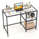 Modern Console Table with 2 Open Shelves and Metal Frame-Golden