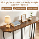 Console Table with Metal Legs - Rustic Brown