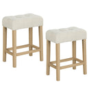 Modern Counter Height Bar Stools Set of 2 with Rubber Wood Legs