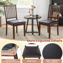 Upholstered Modern Dining Chair Set of 2 with Slanted High Backrest-Brown