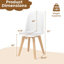 Modern Dining Chair Set of 2 with Solid Beech Wood Legs and Tilt Backrest
