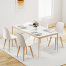 Modern Dining Chair Set of 2 with Solid Beech Wood Legs and Tilt Backrest