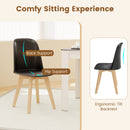 Modern Dining Chair Set of 2 with Solid Beech Wood Legs and Tilt Backrest