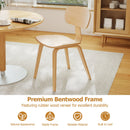 Modern Dining Chair Set of 4 with Wide Seat-Natural