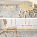 Modern Dining Chair Set of 4 with Wide Seat-Natural