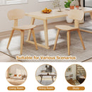 Modern Dining Chair Set of 4 with Wide Seat-Natural
