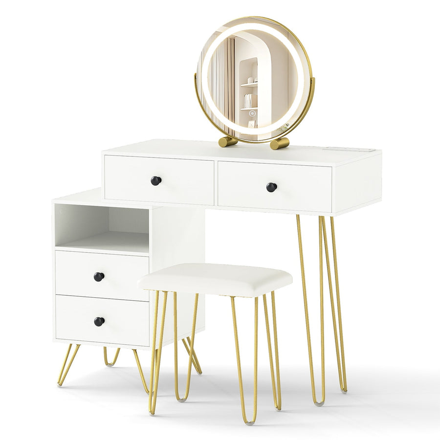 Modern Dressing Table with Storage Cabinet