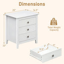 Modern Farmhouse 3-Drawer NightStand with Wood Grain Accents and Sleek Knobs