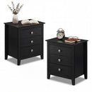 Modern Farmhouse 3-Drawer Night Stand with Wood Grain Accents for Bedroom