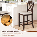 Modern Farmhouse Counter Height Stools with Footrest and Cushion-Walnut