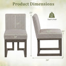 Modern Farmhouse Fabric Dining Chairs Set of 2 with 5.5" Thickened Padded Seat