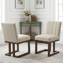 Modern Farmhouse Fabric Dining Chairs Set of 2 with 5.5" Thickened Padded Seat