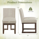 Modern Farmhouse Fabric Dining Chairs Set of 2 with 5.5" Thickened Padded Seat