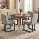 Modern Farmhouse Fabric Dining Chairs Set of 4 with 5.5" Thickened Padded Seat