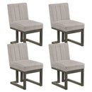 Modern Farmhouse Fabric Dining Chairs Set of 4 with 5.5" Thickened Padded Seat