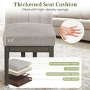 Modern Farmhouse Fabric Dining Chairs Set of 4 with 5.5" Thickened Padded Seat
