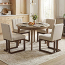 Modern Farmhouse Fabric Dining Chairs Set of 4 with 5.5" Thickened Padded Seat