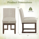 Modern Farmhouse Fabric Dining Chairs Set of 4 with 5.5" Thickened Padded Seat