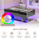 Modern LED Coffee Table with 20 Color LED Lights and 2 Storage Drawers