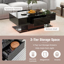 Modern LED Coffee Table with 20 Color LED Lights and 2 Storage Drawers
