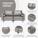 Modern Loveseat Sofa with 2 Bolsters and Side Storage Pocket