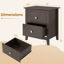 Modern Nightstand with 2 Drawers for Small Spaces