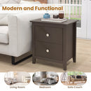 Modern Nightstand with 2 Drawers for Small Spaces