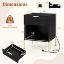 Nightstand with Charging Station and Storage Drawer