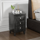 Modern Nightstand with 3 Drawers for Bedroom Living Room
