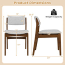 Modern Padded Dining Chairs with Rubber Wood Legs Set of 2-Brown
