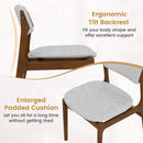Modern Padded Dining Chairs with Rubber Wood Legs Set of 2-Brown