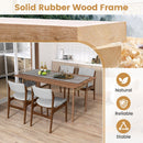 Modern Padded Dining Chairs with Rubber Wood Legs Set of 4-Brown