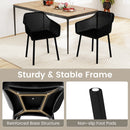 Modern Plastic Dining Chairs Set of 4 Kitchen Armchairs with Breathable Mesh Backrest-Black