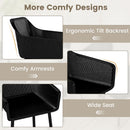 Modern Plastic Dining Chairs Set of 2 Kitchen Armchairs with Breathable Mesh Backres-Black