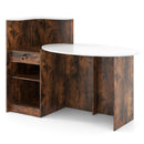 Modern Reception Desk Front Counter Desk with Oval Tabletop