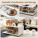 Rectangular Coffee Table with L-shaped Middle Shelf