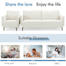 Modern Sofa Couch with Solid Metal Legs and Removable Backrest Cushion-Gray