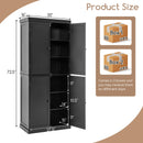 72.5 Inches Tall Buffet Cabinet with 6-Tier Shelves and 4 Doors