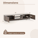 Modern TV Stand for up to 70" TVs Minimalist Entertainment Center with 2 Doors and Open Shelves-Rustic Brown