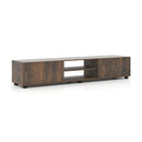 Modern TV Stand for up to 70" TVs Minimalist Entertainment Center with 2 Doors and Open Shelves-Rustic Brown