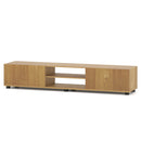 Modern TV Stand for up to 70" TVs Minimalist Entertainment Center with 2 Doors and Open Shelves-Rustic Brown