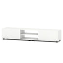 Modern TV Stand for up to 70" TVs Minimalist Entertainment Center with 2 Doors and Open Shelves-Rustic Brown