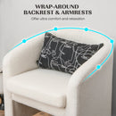 Modern Upholstered Barrel Teddy Velvet Chair with Ottoman
