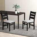 Modern Upholstered Folding Chairs Set of 2 with Comfy Backrest-Black