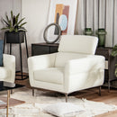 Modern Upholstered Single Sofa with Adjustable Headrest