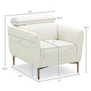 Modern Upholstered Single Sofa with Adjustable Headrest