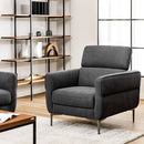 Modern Upholstered Single Sofa with Adjustable Headrest