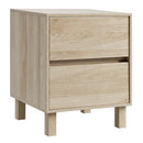 End Table with 2 Storage Drawers - Natural Wood Finish