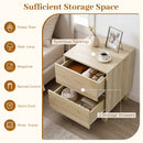 End Table with 2 Storage Drawers - Natural Wood Finish
